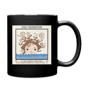 Sea of Tranquility and Thoughts - Full Colour Mug - black - Right