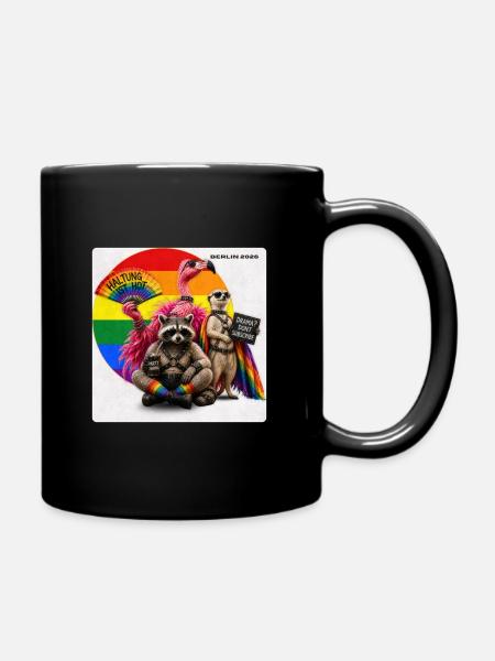 Berlin Pride 2026 LGBTQ Rainbow Design - Tasse einfarbig - Schwarz
