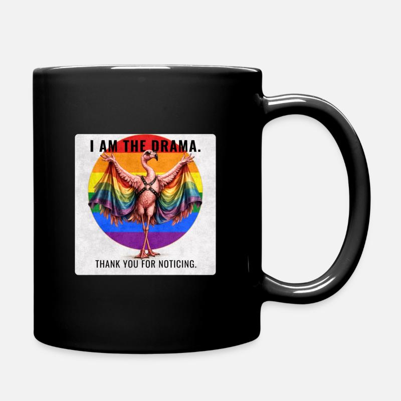 Funny Gay Pride Flamingo Design - Tasse einfarbig - Schwarz
