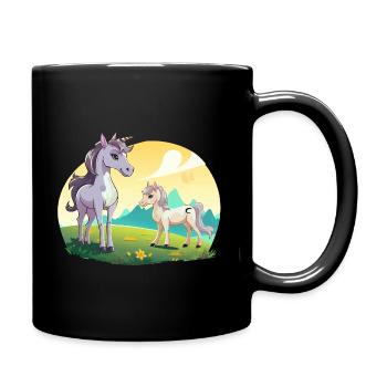 Unicorns at the Sonnenfeld - Full Colour Mug - black - Right