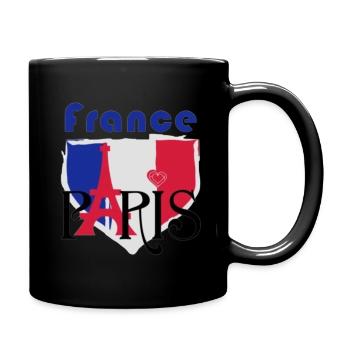 Paris Bleu Rouge et Cœur - Eiffel - Mug uni - noir - Droite