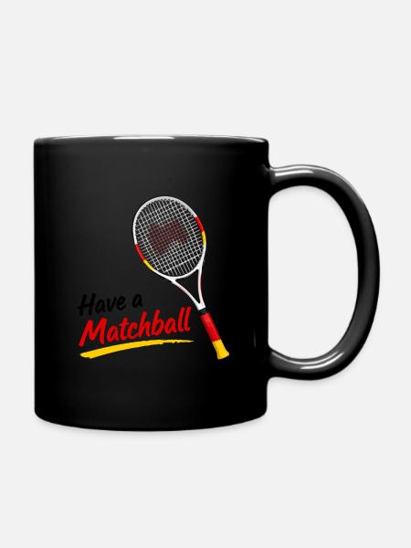 Logo Match Ball Tennis – Forme de cœur - Mug uni - noir