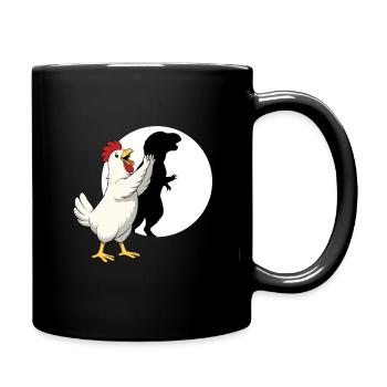 Lustiges Huhn T Rex Dinosaurier-Schattenpuppe - Tasse einfarbig - Schwarz - Rechts