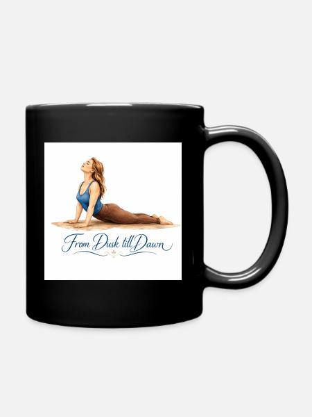 From Dusk till Dawn Yoga - Full Colour Mug - black