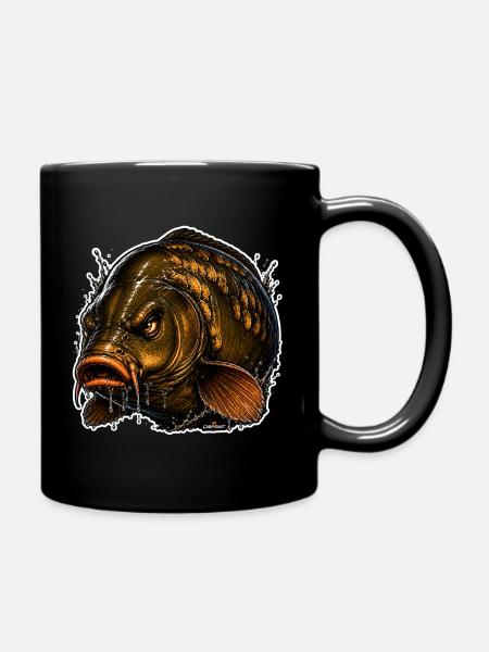Mirror Carp Fishing - Full Colour Mug - black