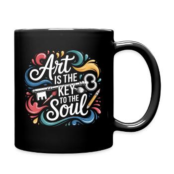  Art Is The Key To The Soul Künstler Spruch Maler - Tasse einfarbig - Schwarz - Rechts