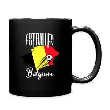 Fussball Fan Belgien - Tasse einfarbig - Schwarz - Rechts