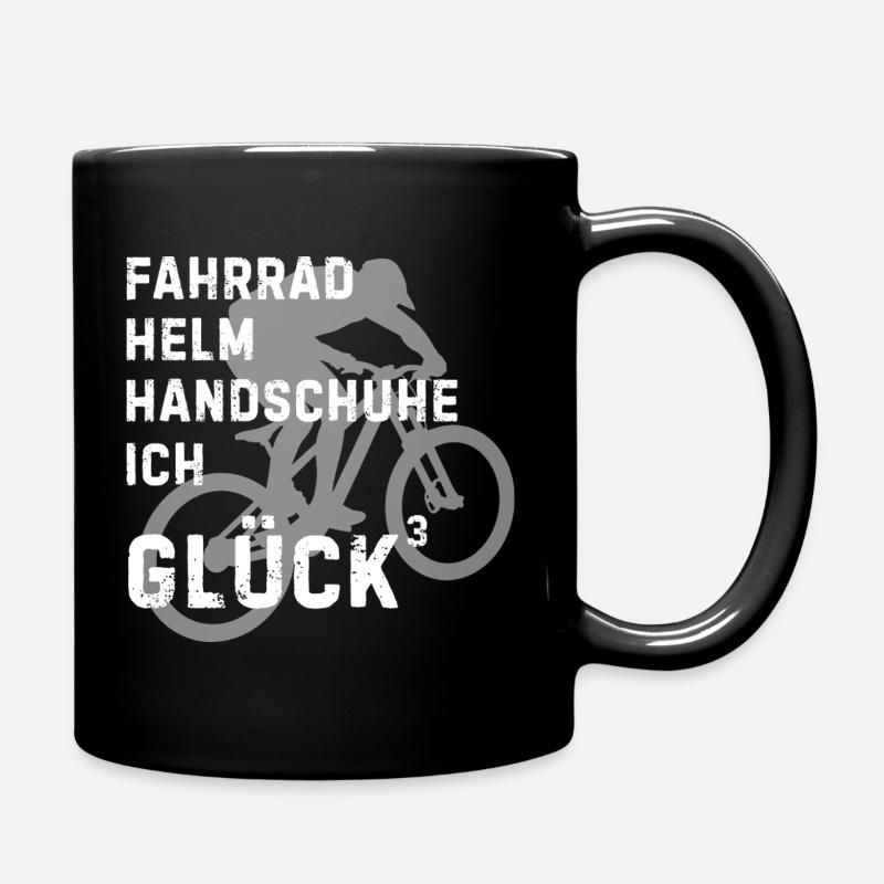 Fahrradhelden Silhouette mit Text - Tasse einfarbig - Schwarz