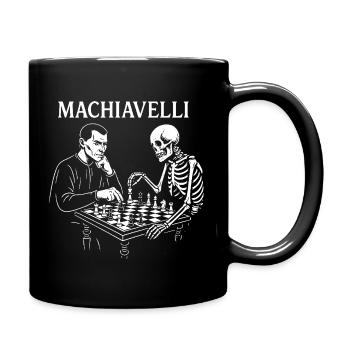 Machiavelli Playing Chess with Skeleton - Full Colour Mug - black - Right