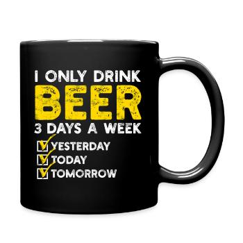Beer Timeline: Yesterday Today Tomorrow - Full Colour Mug - black - Right