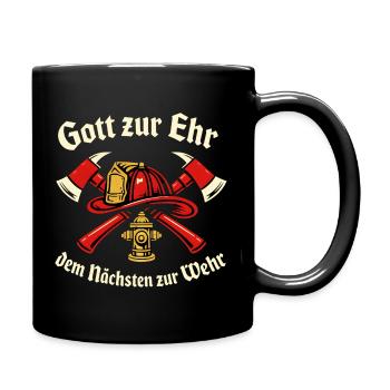 Gott zur Ehr – Nächsten zur Wehr - Tasse einfarbig - Schwarz - Rechts
