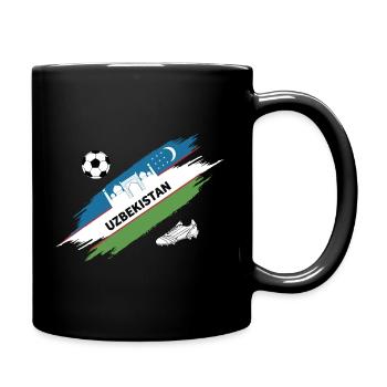 Usbekistan Fußball Usbekistan Fußball Foo Trikot - Tasse einfarbig - Schwarz - Rechts