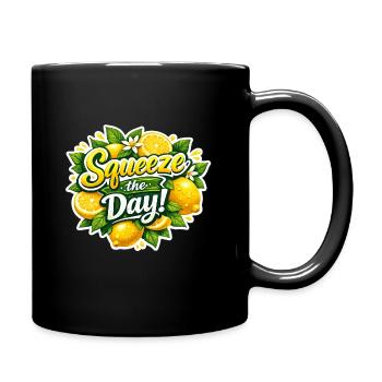 Design citron Squeeze the Day - Mug uni - noir - Droite