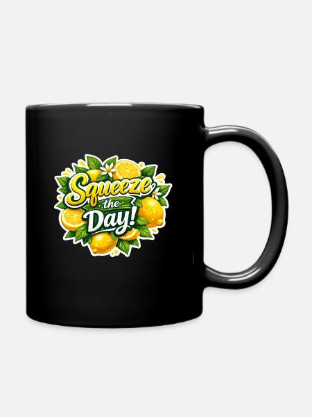 Design citron Squeeze the Day - Mug uni - noir