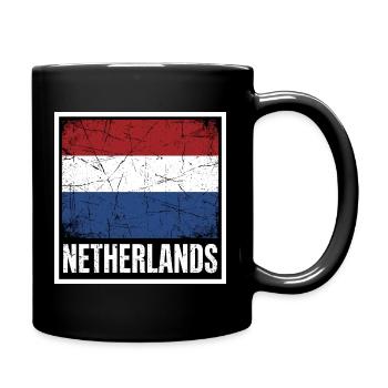 Dutch Flag | Vintage Made In The Netherlands Gift  - Mug uni - noir - Droite