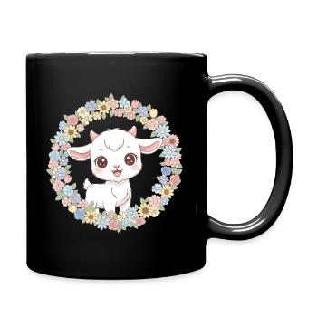 Chèvre - Mug uni - noir - Droite