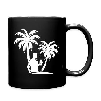 Silhouette de fête des palmiers - Mug uni - noir - Droite