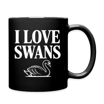 J’aime les cygnes - Mug uni - noir - Droite