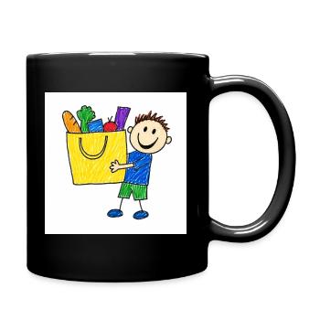 Youngsters can already do their own shopping - Full Colour Mug - black - Right