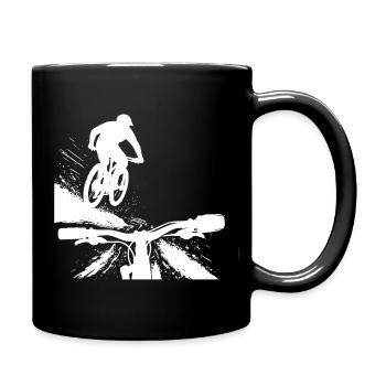 Point de vue du saut en descente en VTT - Conception de VTT - Mug uni - noir - Droite