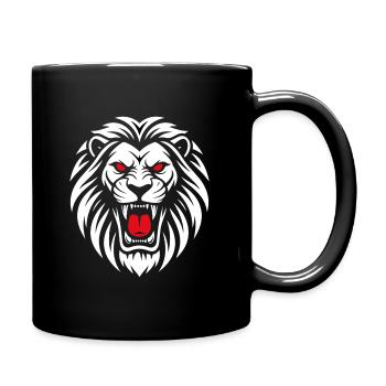 Roaring Lion Maskottchen Sportgeschenk - Tasse einfarbig - Schwarz - Rechts