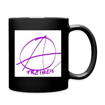 Freedom in the Circle of Anarchy – Purple Lines - Full Colour Mug - black - Right