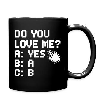 Est-ce que tu m’aimes Relation Amour Couple Amour Mariage Couple - Mug uni - noir - Droite