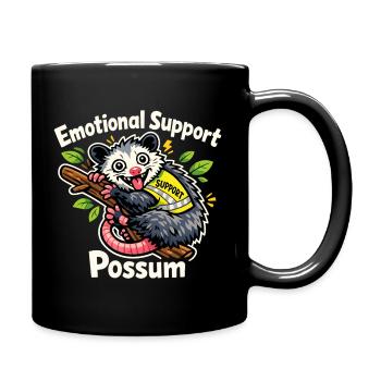 Emotional Possum Support - Full Colour Mug - black - Right