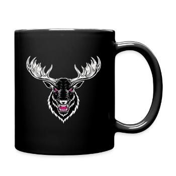 Elch-Rentier-Maskottchen-Logo Sportspiel - Tasse einfarbig - Schwarz - Rechts