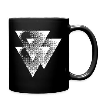 Mono Halftone Triangles design - Full Colour Mug - black - Right