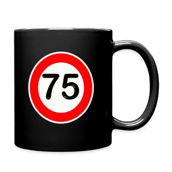 75 ans de conception de panneaux de rue 75 rétro - Mug uni - noir - Droite