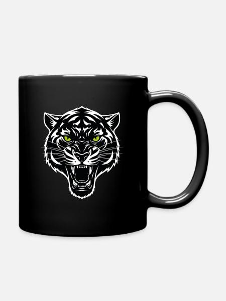 White Tiger Mascot Logo Sport Gaming - Full Colour Mug - black