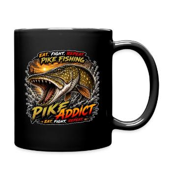 Pike Fishing Addict T-Shirt - Tasse einfarbig - Schwarz - Rechts