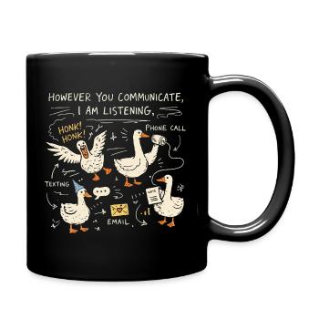 I'm Listening to Geese Humor | Speech and Language Therapy Gift - Full Colour Mug - black - Right