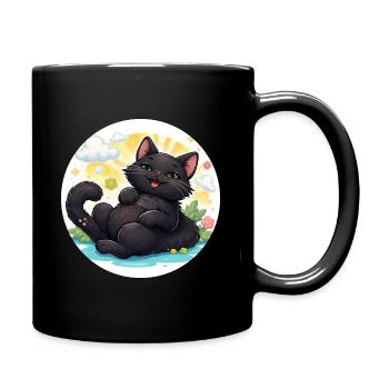 Le bonheur du chat au soleil - Mug uni - noir - Droite