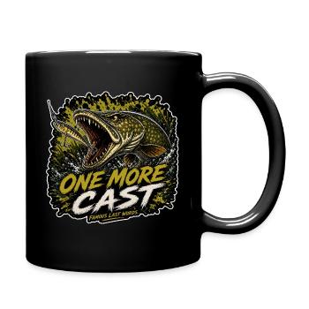 Hechtfischen – noch ein Wurf-T-Shirt - Tasse einfarbig - Schwarz - Rechts