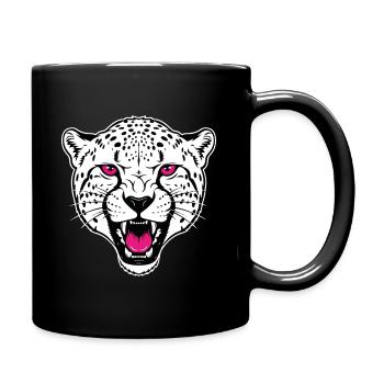 Gepard Leopard Maskottchen-Logo Sport Gaming - Tasse einfarbig - Schwarz - Rechts
