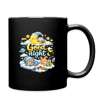 Good Night Kids Sleepy Moon T-Shirt Design - Tasse einfarbig - Schwarz - Rechts