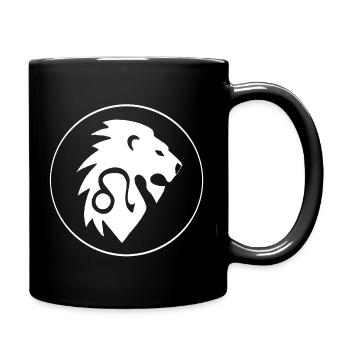 Leo Star Sign (White) - Full Colour Mug - black - Right