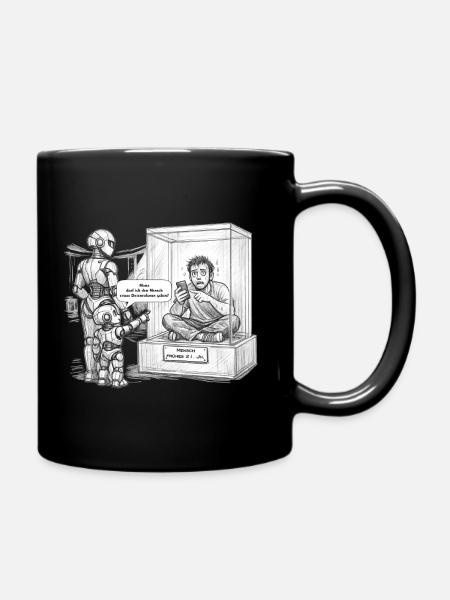 Mensch nach KI Revolution - Tasse einfarbig - Schwarz