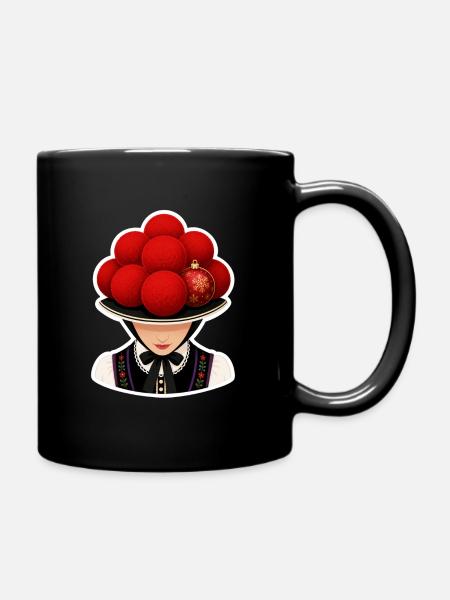 Fille bavaroise avec Bollenhut. 3 - Mug uni - noir
