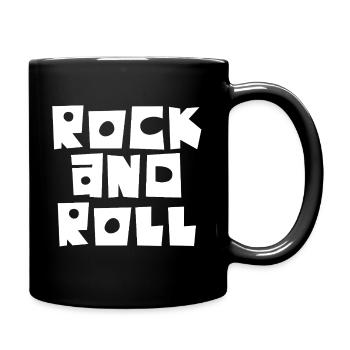 Rock and Roll Block Typography - Full Colour Mug - black - Right