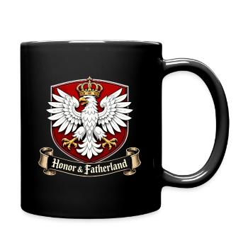 Polish Eagle Crown – Honor & Fatherland - Full Colour Mug - black - Right