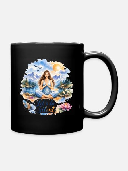 Soyons silencieux Méditation Nature Art - Mug uni - noir