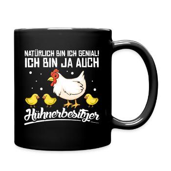 Hühnerflüsterer Huhn Hühnerhalter Hühner - Tasse einfarbig - Schwarz - Rechts