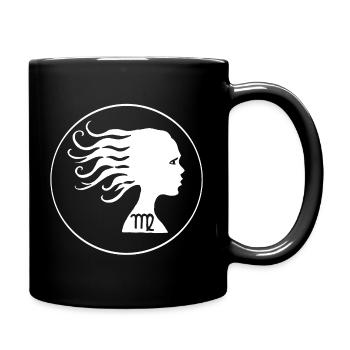 Jungfrau-Sternzeichen (Weiß) - Tasse einfarbig - Schwarz - Rechts