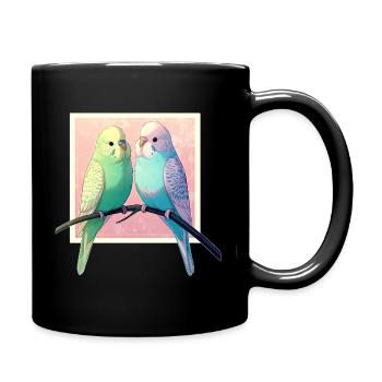 Wellensittiche  - Tasse einfarbig - Schwarz - Rechts