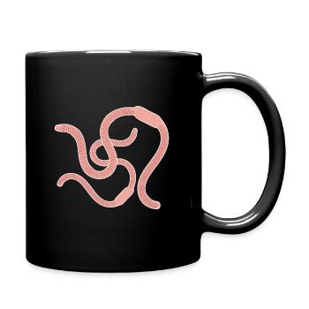 Vers de terre : Animaux de bande dessinée - Mug uni - noir - Droite