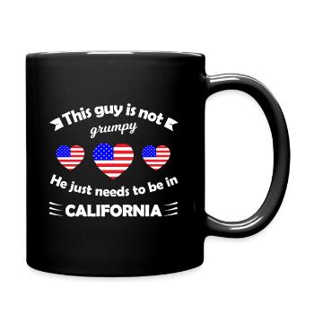 Grumpy Man Needs California - Full Colour Mug - black - Right