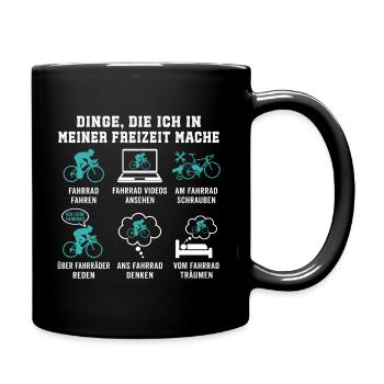 Dinge Die Ich In Meiner Freizeit Mache Fahrrad - Tasse einfarbig - Schwarz - Rechts